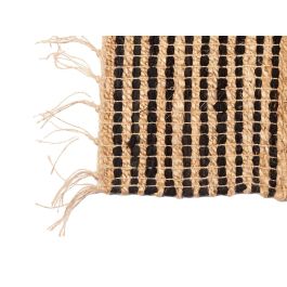 Alfombra de Yute y Algodón Rayas Negra 70x140 cm - Giftdecor (8 Unidades)