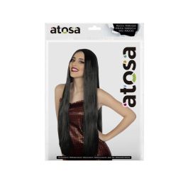 Peluca Larga Lisa Morena 80 cm 160 gr Flequillo Recta Ideal Espectáculos Fiestas Halloween