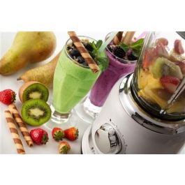 Ariete Batidora de Vaso Moderna Blanca con Vaso de Vidrio, 4 Cuchillas de Acero Inoxidable y 4 Velocidades Ariete Batidora de Vaso Moderna Blanca con Vaso de Vidrio, 4 Cuchillas de Acero Inoxidable y 4 Velocidades