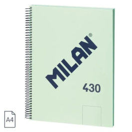 Cuaderno A4 con Espiral y Tapa Dura, 80 Hojas Blancas de 95 Gr/M, Colección 430 Since 1918, Verde Milan 57141E80GR Precio: 9.5900002. SKU: B1B4QBF526