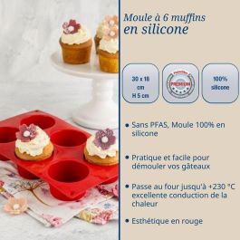 Dr Oetker AAARP57221 - Juego de 2 Moldes para Muffins con 6 Cavidades - Flexxibel Love - Silicona - 30 x 18 cm