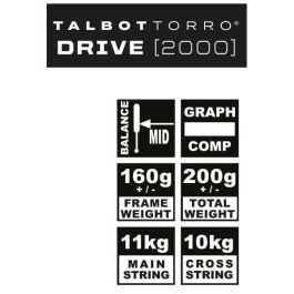 Talbot Torro TAL4015752510024 Raqueta DRIVE 2000 Cordaje US 500, Cabeza 500cm², Marco 19mm, Peso 200g