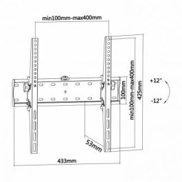Aisens Soporte de Pared Eco Inclinable 3 Pivotes para TV/Monitor 40 kg 32"-55", VESA 400x400mm, Inclinación -12º/+12º, Negro Aisens Soporte de Pared Eco Inclinable 3 Pivotes para TV/Monitor 40 kg 32"-55", VESA 400x400mm, Inclinación -12º/+12º, Negro