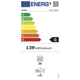 Cecotec Vinoteca GrandSommelier Origin Duo 30, 30 botellas, doble zona, LED, NoFrost, negro