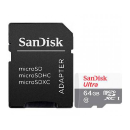 SanDisk Tarjeta de Memoria microSDXC Ultra 64GB Clase 10 100MB/s Adaptador SDSQUNR-064G-GN3MA Precio: 13.78999974. SKU: B138YSZSQ6
