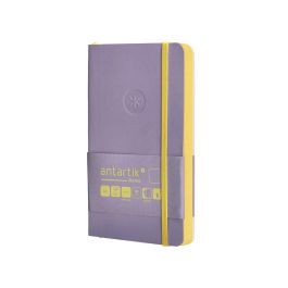 Cuaderno Con Gomilla Antartik Notes Tapa Blanda A6 Hojas Lisas Morado Y Amarillo 100 Hojas 80 gr Fsc