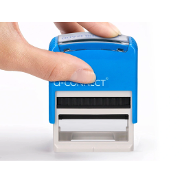 Q-connect Sello Entintado Automatico Contabilizado, Almohadilla 14x38 mm Color Azul