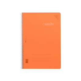 Carlin Cuaderno Espiral A4 Tapa Plástico 80 Hojas Cuadro 4mm Con Margen Color Naranja 90gr