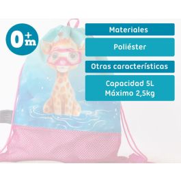 KioKids Bolsa de Playa y Mochila Transpirable Niños +0 meses Safari Fun Fucsia con Tela Perforada para Arena