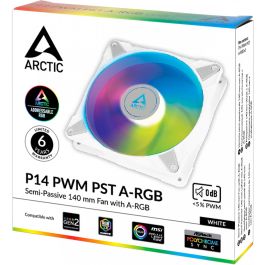 Arctic Cooling P14 PWM PST A-RGB Ventilador 140mm Blanco