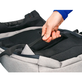 Q-connect Mochila para portátil de 18" negra / gris, poliéster impermeable, 460x170x310 mm