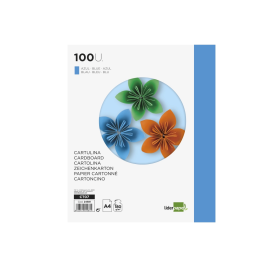 Liderpapel Cartulina A4 180g/m² Azul Paquete 100 Hojas