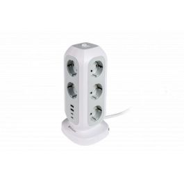 Verbatim Regleta de Enchufes con 11 Tomas, 2 USB-C, 2 USB-A, Interruptor y Cable de 2m, Blanco