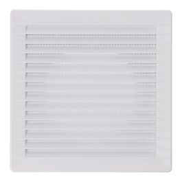 Rejilla ventilación cuadrada empotrable ø 100mm con mosquitera 170x170x10mm abs blanca