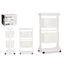 Kinvara Verdulero Plástico 2 Alturas con Ruedas, Blanco, 35 x 43 x 82 cm Precio: 25.7900005. SKU: S3610956