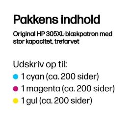 HP 305XL Cartucho de Tinta Original Tricolor de Alto Rendimiento, Ideal para Impresión de Documentos y Fotos a Color de Calidad Profesional.