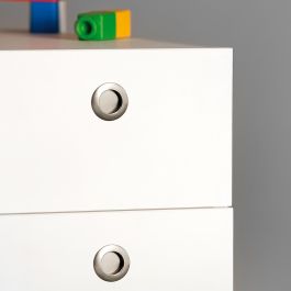 Emuca Lote de 10 pomos para mueble Benetusser, diámetro 41mm, Zamak, Níquel satinado