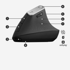 Ratón Ergonómico Inalámbrico por Bluetooth Logitech Vertical MX/ Batería recargable/ Hasta 4000 DPI Ratón Ergonómico Inalámbrico por Bluetooth Logitech Vertical MX/ Batería recargable/ Hasta 4000 DPI
