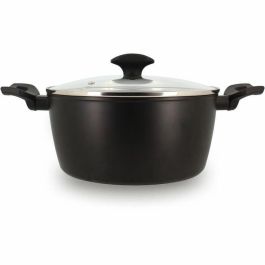 Menastyl 6020647 Horno holandés de Aluminio Forjado 24 cm Negro, Apto para todo tipo de cocinas e Inducción
