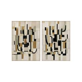 DKD Home Decor Cuadro de pared abstracto Urban Lienzo y PS Blanco y Negro 140x100 cm (2 Unidades) Precio: 188.50000004. SKU: B1KKX5AMM3