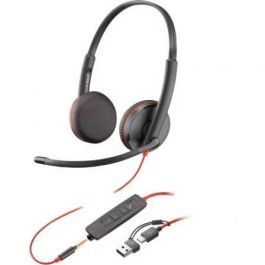 Poly Blackwire 3225 Auriculares de Diadema con Cable USB-C y 3.5mm, Cancelación de Ruido y Sonido Estéreo Hi-Fi para UC