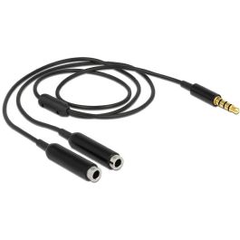 Delock 65575 Cable 3.5mm Macho a 2x 3.5mm Hembra, 0.25m, Negro
