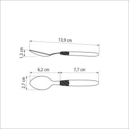 Tramontina Cucharas de Té Ipanema Negro 13.9 cm Acero Inoxidable Polipropileno 3uds