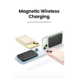 Ugreen 25208 Batería Externa Magnética 10000 mAh Carga Inalámbrica 20W PD para iPhone 12-15 Series Beige