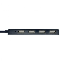 Aisens ASU2044N Hub USB 2.0 Tipo A Macho a 4x USB 2.0 Hembra Negro 30 cm