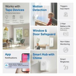 TP-Link Tapo T30 KIT Multisensor Smart Home Inalámbrico Wi-Fi para Detección de Movimiento, Batería 2 Años