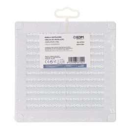 Edm Rejilla Ventilación Cuadrada con Tapones y Mosquitera ABS Blanca 150x150x7mm