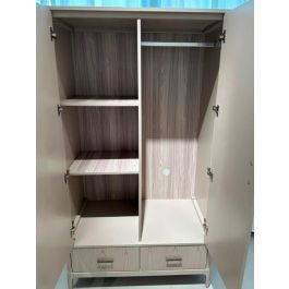 Armario Home ESPRIT Gris claro Metal Madera MDF