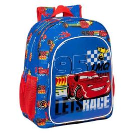 Mochila Escolar Cars Race ready Azul 32 X 38 X 12 cm