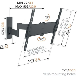 Vogels TVM 1443 Soporte de Pared para TV Full-Motion+, 2 Brazos, para Pantallas de 32-65 Pulgadas