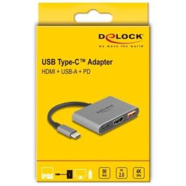 DELOCK USB Type-C Adapter zu HDMI 4K 30 Hz mit USB Typ-A und USB Type-C PD 2.0 90 W