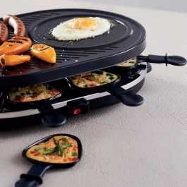 Day Raclette Para 8 Personas 1200W con Grill Antiadherente y 8 Sartenes