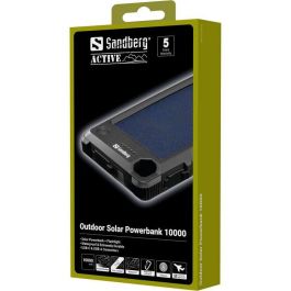 Sandberg Outdoor Solar Powerbank 10000 mAh IP66 Impermeable y Resistente para Viajes y Aventuras