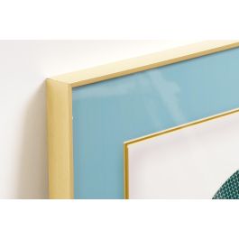 DKD Home Decor Cuadro Turquesa Dorado Set de 3 Piezas 240 x 80 x 3 cm Aluminio MDF