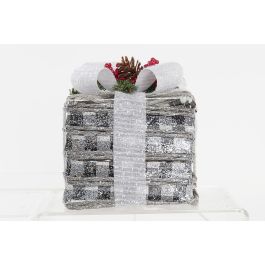 Regalo Navidad Alpina DKD Home Decor Blanco Plateado 25 x 29 x 25 cm Set de 3