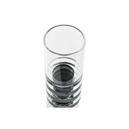 DKD Home Decor Portavela Moderno de Cristal Negro Transparente 6x28x6 cm DKD Home Decor Portavela Moderno de Cristal Negro Transparente 6x28x6 cm
