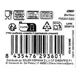 La Mediterranea Bandeja Rectangular Rosetta 20 cm x 13 cm (24 Unidades)