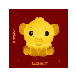 Disney Lámpara Squishy Glo Silicona Recargable Simba 15 cm Paladone