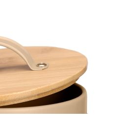 Kinvara Cebollero con Tapa de Bambú Beige 13.5x20x16.1 cm Metálico para Cocina (Set de 6)