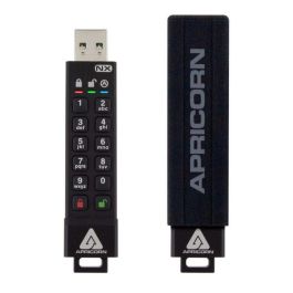 Apricorn Secure Key Memoria USB 8GB Cifrado Hardware AES 256-bit FIPS 140 con Teclado PIN, USB 3.2, Multiplataforma