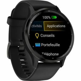 Garmin GAR1701825584298 Reloj GPS Conectado Venu 3 WiFi Pantalla 1.4 pulgadas Caja Acero Gris Negra Correa Silicona Negra