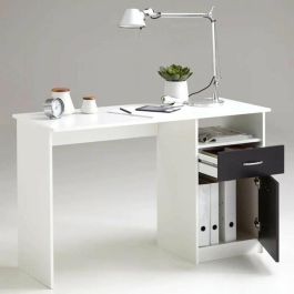 FMD FMD4029494113894 Escritorio JACKSON, Blanco con detalles negros, 123x76.5x50 cm, Fabricado en Alemania