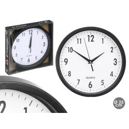 Reloj Redondo Negro Giftdecor - 25x5x25 cm, Plástico PP y Vidrio (12 Unidades) Precio: 40.49999954. SKU: B1CW9PYETH