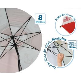 Atosa Sombrilla de Playa de Aluminio con UPF 50+, Orientable, Rojo, 200 cm