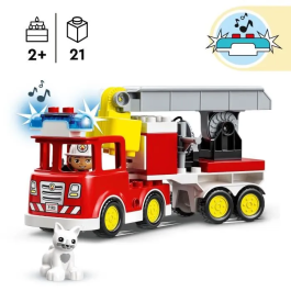 Lego DUPLO Town 10969 Camión de Bomberos Juguete para Niños de 2 Años con Luces y Sirena