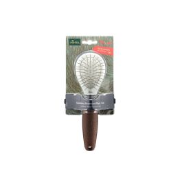 Hunter Cepillo Combinado para Perros S Doble Cara Cerdas Suaves y Púas Niqueladas Todo Tipo de Pelaje Mango Ergonómico Marrón